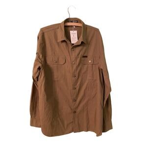 Mens Tops Long Sleeve Outdoor Cargo Shirt Men Soft Outdoor Lapel Neck - Large
